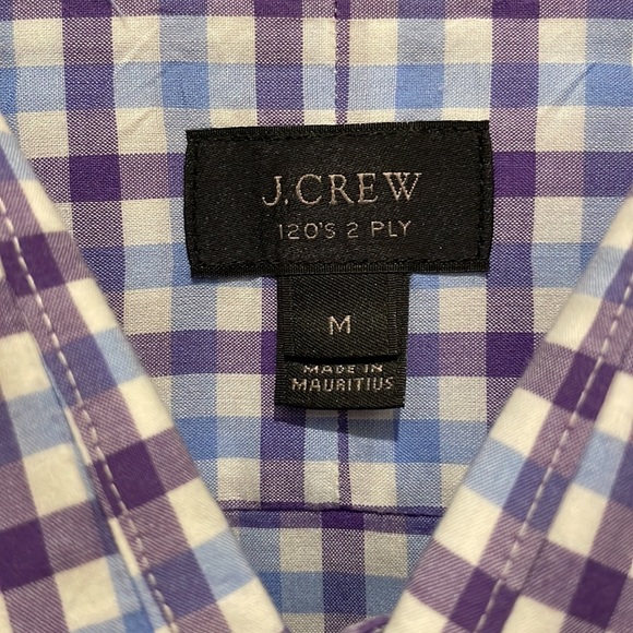 J-Crew Ludlow 2 PLY Medium L/Sleeve Slim Cut Shirt Purple/Blue/White - Picture 3 of 8